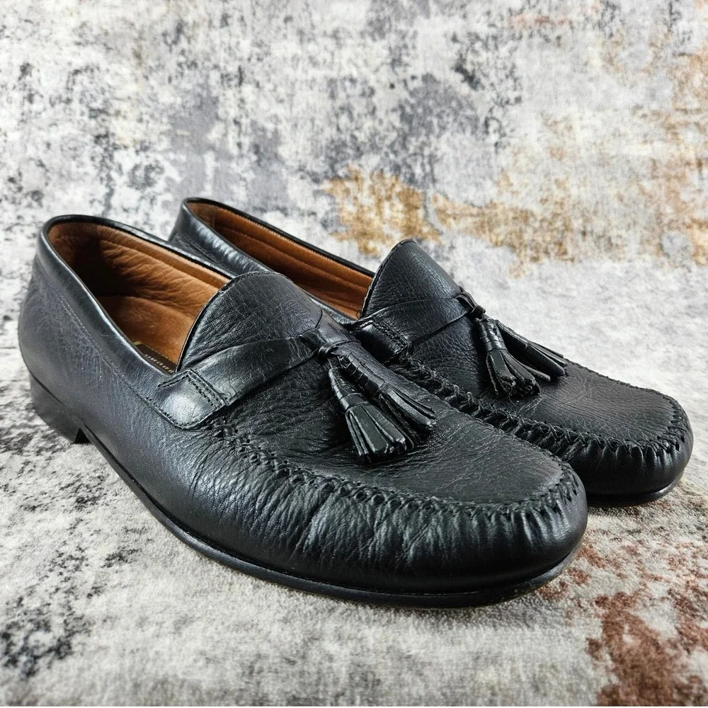 Johnston & Murphy Leather Tassel Loafer Dress Shoes Mens 11 Slip On Loafers
